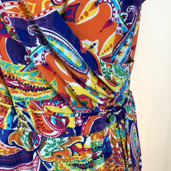 Ralph Lauren paisley faux wrap dress M - Picture 2 of 6